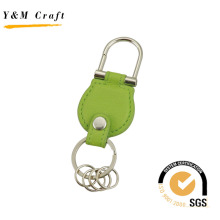 Double Ring Rivet Schlüsselanhänger mit grüner Lederfarbe (Y02551)